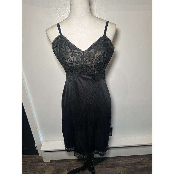 Vintage Slip Nightgown W Matching Overcoat Robe Black Set Size 38 Whimsigoth - Picture 1 of 15